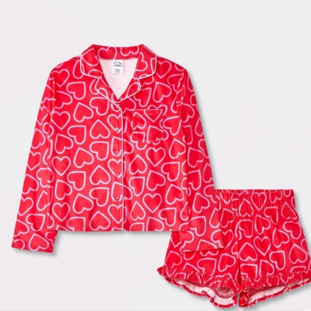 Heart Patterned Kids Pajamas